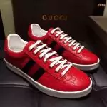 gucci low mode casual chaussures embossing red leather